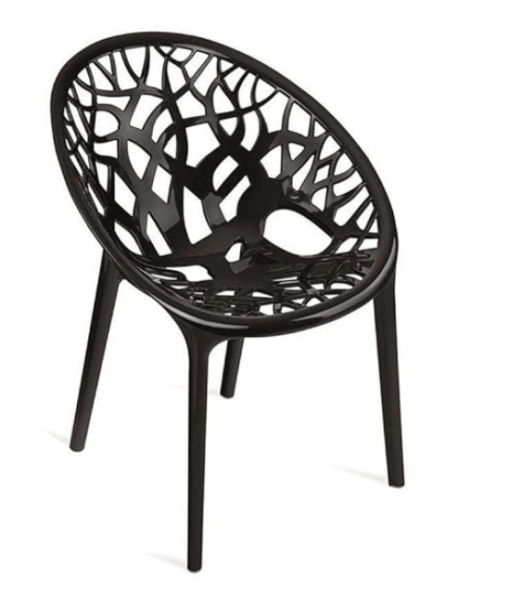 Nilkamal Crystal PP Polypropylene Set of 2 Chair Black - Image 3